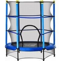 HOMCOM 5.2FT Kids Trampoline with Safety Enclosure, Indoor Outdoor Toddler Trampoline for Ages 3-10 Years, Blue