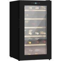 HOMCOM 24 Bottles Freestanding Wine Fridge with Glass Door, 65 Litres Single Zone Wine Cooler Fridge with Digital Touch Screen Controls and LED Light, Black