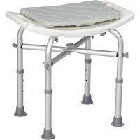 HOMCOM Aluminium Shower Stool for Elderly, Height Adjustable Shower Seat w/ Removable Padded Cushion, Shower Head Holder, Non-Slip Bath Stool