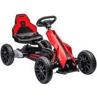 HOMCOM 12V Electric Go Kart for Kids, Ride-On Racing Go Kart w/ Forward Reversing, Rechargeable Battery, 2 Speeds, for Kids Aged 3-8, Red