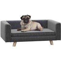 PawHut Dog Sofa Bed, Elevated Dog Couch for Medium and Small Dogs, with Soft Cushion, Removable and Washable Cover, Grey