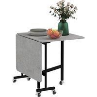 Drop Leaf Table with Rolling Wheels Folding Dining Table for Small Spaces, Grey
