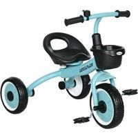 AIYAPLAY Kids Trike, Tricycle, with Adjustable Seat, Basket, Bell, for Ages 2-5 Years - Blue