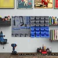 Durhand 44 Pcs On-wall Garage Diy Storage Unit Pegboard Tool Equipment Blue, Blue
