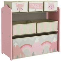 Zonekiz Zonekiz Kids Storage Units With 6 Boxes Pink