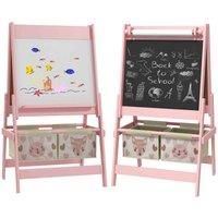 Aiya Aiyaplay Kids Easel With Paper Roll Blackboard Whiteboard Pink