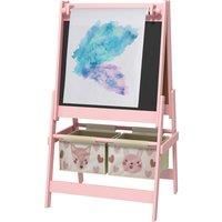 AIYAPLAY Three-In-One Kids Easel with Paper Roll, Art Easel, with Storage - Pink