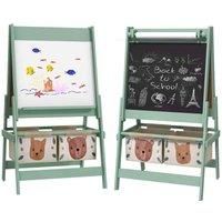 Aiya Aiyaplay Kids Easel With Paper Roll Blackboard Whiteboard Green
