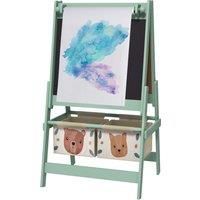 AIYAPLAY Three-In-One Kids Easel with Paper Roll, Art Easel, with Storage - Green Aosom UK