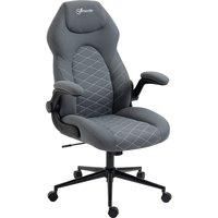 Vinsetto Home Office Desk Chair, Computer Chair with Flip Up Armrests, Swivel Seat and Tilt Function, Dark Grey