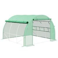 Outsunny 3 x 3 x 2 m Polytunnel Greenhouse Pollytunnel Tent Steel Frame Green