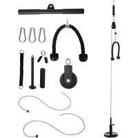 SPORTNOW Cable Machine Pulley System, Lat Pull Down System with DIY Loading Weight for Home Gym Biceps Tricep Arm Shoulder Back Training