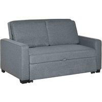 HOMCOM Double Sofa Bed Click Clack Sofa Bed Pull Out Bed with Adjustable Backrest for Living Room and Bedroom Grey