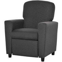 Kids Sofa with Footrest Linen Recliner Upholstered Armchair for Playroom Grey