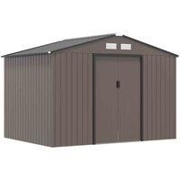 Outsunny Garden Shed Storage Large w/ Sliding Door - Brown