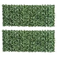 Outsunny 2 PCs Artificial Leaf Hedge Privacy Screen Roll Garden Fence 1m x 2.4m