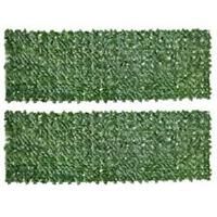 Outsunny 2 PCs Artificial Leaf Hedge Panel Garden Fence Privacy Screen 1m x 3m