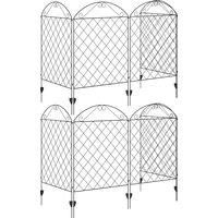 Outsunny Decorative Garden Fencing, 43in x 23ft Outdoor Picket Fence Panels, 8PCs Rustproof Metal Wire Landscape Flower Bed Border Edging Animal Barrier, Black