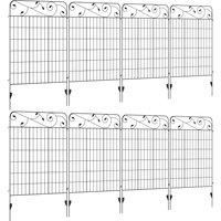 Outsunny Decorative Garden Fencing, 8PCs 43in x 23ft Outdoor Picket Fence Panels, Rustproof Metal Wire Landscape Flower Bed Edging Animal Aosom UK