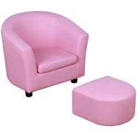 Homcom Homcom Kids Mini Sofa Children Armchair With Ottoman, Pink
