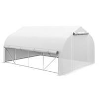 Outsunny 4 x 3(m) Walk-in Tunnel Greenhouse, Roll Up Sidewalls, Mesh Door