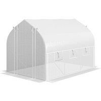 3 x 2m Polytunnel Greenhouse with Roll Up Sidewalls, Mesh Door, Plant Labels
