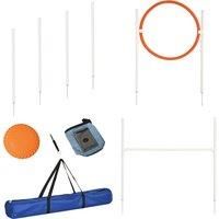 PawHut Pet Agility Training Equipment for Dogs with Carry Bag - Multicolour