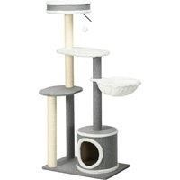 PawHut Cat Tree for Indoor Cats, Cat Tower with Scratching Posts, Multi-level Kitten Climbing Tower, 132cm