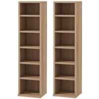 HOMCOM 204 CD Media Display Shelf Unit Set Of 2 - Natural