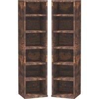 HOMCOM CD Media Display Shelf Unit Tower Rack with Adjustable Shelves, Set of 2