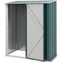 Outsunny Outdoor Storage Shed, Garden Metal Storage Shed w/ Single Door for Garden, Patio, Lawn, 5.3ft x 3.1ft, Green