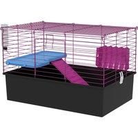 PawHut Chinchillas Small Rabbit Guinea Pig Small Animal Cage Pet Playhouse with Platform Ramp, 71 x 46 x 47 cm