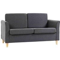 Double Seat Sofa Loveseat Couch 2 Seater Linen Armchair with Wood Legs