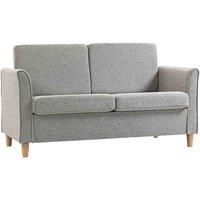 Double Seat Sofa Loveseat Couch 2 Seater Linen Armchair with Wood Legs