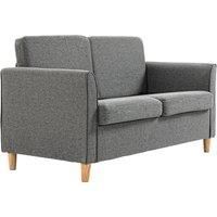 HOMCOM Compact Loveseat Sofa, Modern 2 Seater Sofa for Living Room with Wood Legs and Armrests, Grey