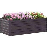 Outsunny Galvanised Steel Outdoor Raised Bed - Dark Grey