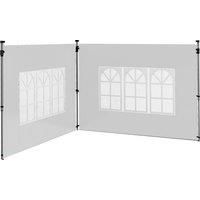 Outsunny Gazebo Side Panels, Sides Replacement with Window for 3x3(m) or 3x4m Pop Up Gazebo, 2 Pack, White