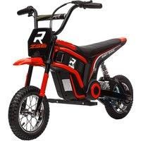 HOMCOM 24V Electric Motorbike, Dirt Bike with Twist Grip Throttle, Music Horn, 12" Pneumatic Tyres, 16 Km/h Max. Speed, Red