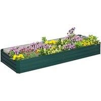 Outsunny 120 x 80cm/241L x 90.5cm Galvanised Raised Garden Bed, Metal Elevated Planter Box with Open Bottom, Outdoor Flower Pot for Growing Flowers, Herbs Green
