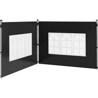 Outsunny Gazebo Side Panels, Sides Replacement with Window for 3x3(m) or 3x4m Pop Up Gazebo, 2 Pack, Black