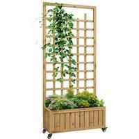 Outsunny Wooden Trellis Planter/Raised Garden Bed
