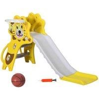 Aiyaplay 2 In 1 Kids Slide For Indoor Use With Basketball Hoop