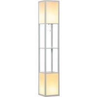 Floor Lamp with Shelves and Dual Light Standing Lamp for Living Room