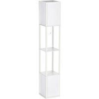 HOMCOM Modern Shelf Floor Lamp with Dual Ambient Light, Standing Lamp Living Room, Bedroom, 156cm, White