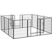 PawHut 80 x 100cm Heavy Duty Puppy Play Pen, 12 Panels Pet Exercise Pen for Indoors, Outdoors, Pet Playpen for Small, Medium, Large Dogs