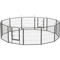 PawHut Heavy Duty Puppy Play Pen, 12 Panels Pet Exercise Pet, Pet Playpen for Small and Medium Dogs