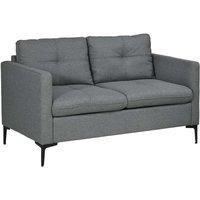 HOMCOM 2 Seater Sofa for Living Room 133cm Loveseat Sofa - Dark Grey