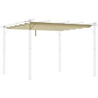 Outsunny Retractable Pergola Shade Cover, Replacement Canopy Fabric for 3 x 3 (m) Pergola, Gazebo Retractable Roof, Beige