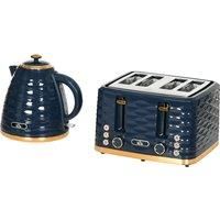 HOMCOM 3000W 1.7L Rapid Boil Kettle & 4 Slice Toaster, Kettle and Toaster Set with 7 Browning Controls and Crumb Tray, Blue