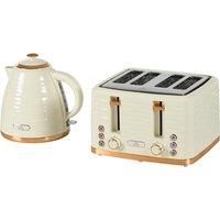 HOMCOM 3000W 1.7L Rapid Boil Kettle & 4 Slice Toaster, Kettle and Toaster Set with 7 Browning Controls and Crumb Tray, Beige